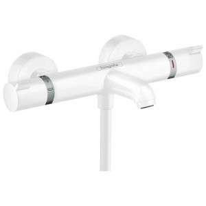 Baterie cada-dus termostatata, Hansgrohe, Ecostat Comfort, alb mat