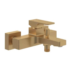 Baterie cadă-duș Villeroy&Boch, Architectura Square, montaj pe perete, brushed gold
