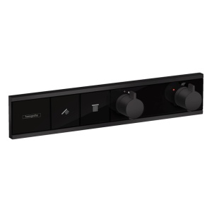 Baterie de dus, Hansgrohe, RainSelect, cu doua functii, negru mat