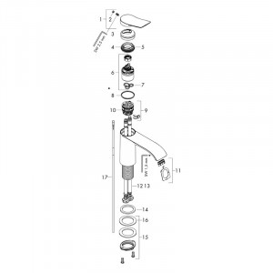 Baterie inalta lavoar, Hansgrohe, Vivenis 250, crom - Img 4