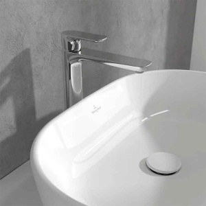 Baterie înaltă pentru lavoar Villeroy&Boch, O.Novo 240, cu ventil click-clack, crom - Img 2