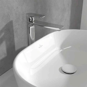 Baterie înaltă pentru lavoar Villeroy&Boch, O.Novo 240, cu ventil click-clack, crom - Img 2