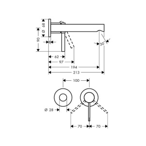 Baterie încastrată de lavoar Hansgrohe, Zesis S, pipă 19.4 cm, crom - Img 5
