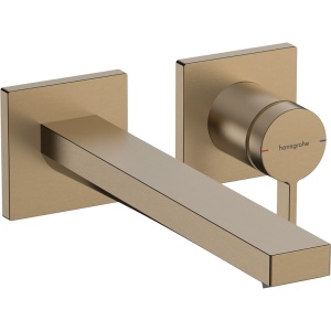 Baterie încastrată pentru lavoar Hansgrohe, Tecturis E, EcoSmart+, cu pipă 22.5 cm, bronz periat