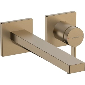 Baterie încastrată pentru lavoar Hansgrohe, Tecturis E, EcoSmart+, cu pipă 22.5 cm, bronz periat