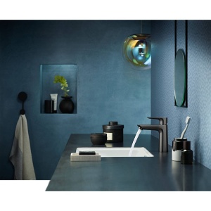 Baterie lavoar, Hansgrohe, Talis E 110, cu ventil, negru cromat periat - Img 2