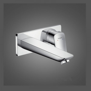 Baterie pentru lavoar Hansgrohe, Logis, cu montaj pe perete, parte vizibila, crom - Img 7