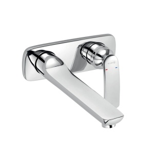 Baterie pentru lavoar, Kludi, Balance, cu montaj pe perete, lungime pipă 23.5 cm, crom