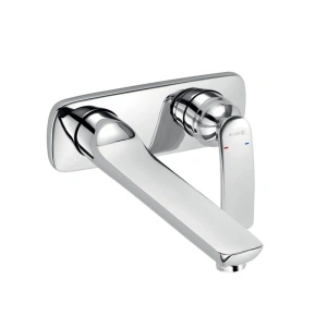 Baterie pentru lavoar, Kludi, Balance, cu montaj pe perete, lungime pipă 23.5 cm, crom