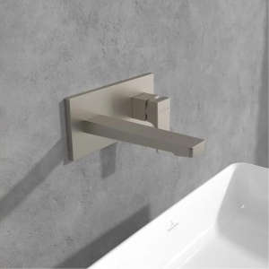 Baterie pentru lavoar Villeroy&Boch, Architectura Square, montaj încastrat, brushed nickel - Img 3