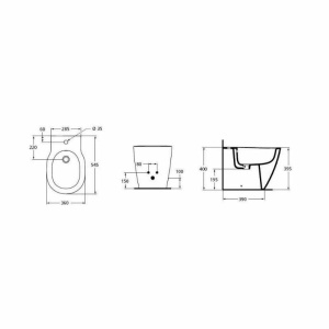 Bideu stativ Ideal Standard, Connect, 54.5 x 36 cm, alb - Img 3