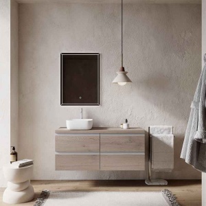 Blat pentru mobilier de baie Fluminia, 120x46 cm, noce americano - Img 2