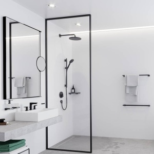 Brat de dus cu prindere pe perete, Hansgrohe, Negru - Img 3