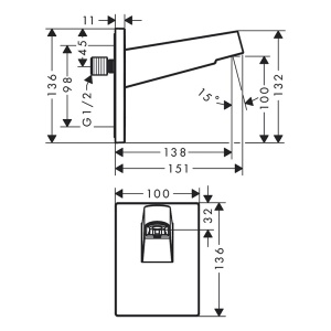 Brat de dus, Hansgrohe, Pulsify, bronz periat - Img 2