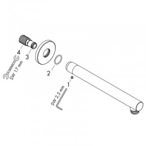 Brat de dus Hansgrohe, Vernis Blend, cu montaj pe perete, 24 cm - Img 3