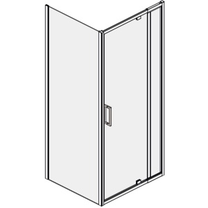 Cabină de duș pătrată Mediterraneo, Anda 80 x h200, cu ușă pivotantă, crom - Img 3