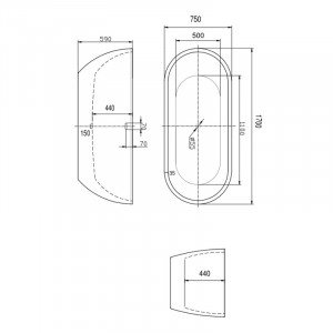 Cada freestanding, Florida, Aura P 170, ovala, cu instalatie completa, alb - Img 3