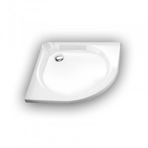 Cadita de dus semirotunda, 90 x 90 x 3,5 cm, slim, alba, Delta, Aquaform - Img 4