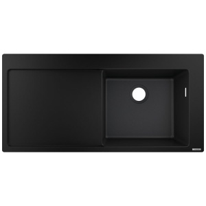 Chiuveta de bucatarie Hansgrohe, SilicaTec, 1 cuva cu picurator, 105x51 cm, negru grafit