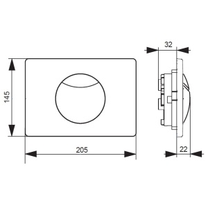 Clapeta Villeroy & Boch, ViConnect, cu actionare dubla, crom lucios, 21 x 15 x 5 cm - Img 2