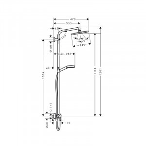 Coloana dus termostatata Hansgrohe, Crometta E 240, cu cap dus fix si mobil 1S - Img 3