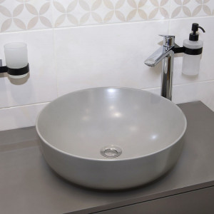 Lavoar pe blat, Fluminia, Amereta-MG, rotund, diametru 41 cm, gri mat - Img 5