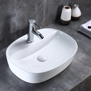 Lavoar pe blat Fluminia, Cassandra 50, alb, 50 x 38 cm
