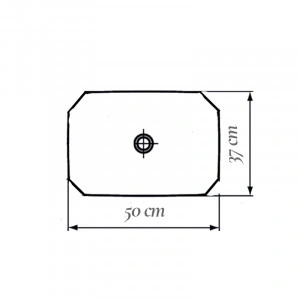 Lavoar pe blat, Fluminia, Corner, alb, 50 x 37 cm - Img 2