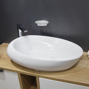 Lavoar pe blat, Fluminia, Egg Maxi, oval, 66 x 46 cm, alb - Img 6