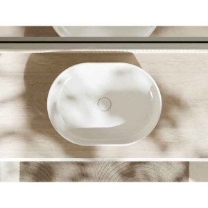 Lavoar pe blat Hansgrohe Xuniva Q, oval, 50 x 40 cm, alb - Img 2