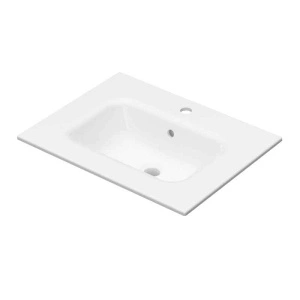Lavoar pentru mobilier Fluminia, din ceramică, slim, alb, 60 x 46 cm