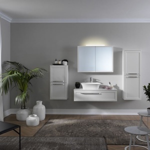 Masca cu blat pentru lavoar, Kolpasan, Blanche, 110 cm, alb