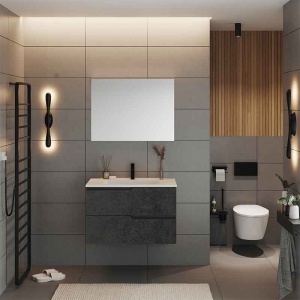 Mobilier pentru lavoar încastrat Fluminia, Bari 80, urban grey - Img 3