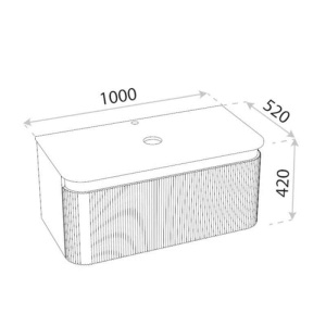 Mobilier pentru lavoar, Spectrum, Milena 100, riflat, gri mat - Img 2