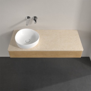 Mobilier suspendat pentru lavoar, Villeroy & Boch, Antao, 120 cm, cu un sertar, crem/stejar - Img 2
