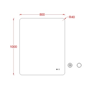 Oglindă Fluminia, Verona 100, dreptunghiulară 100 x 80 cm, cu iluminare LED, 3 culori, dezaburire - Img 3