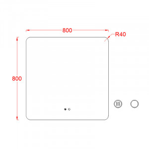 Oglindă Fluminia, Verona-80, pătrată, 80 x 80 cm, cu LED Ambiental Light, 3 culori, dezaburire - Img 5