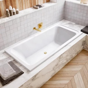 Pipă de umplere pentru cadă Villeroy&Boch, Architectura Square, 21 cm, brushed gold - Img 3