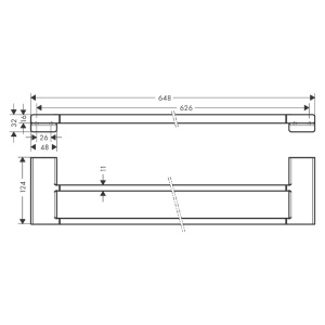 Portprosop dublu, Hansgrohe, AddStoris, crom - Img 2