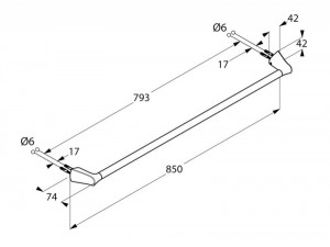 Portprosop Kludi, Amba, 85 cm, crom - Img 2
