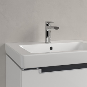 Set mobilier și lavoar suspendat, Villeroy & Boch, Subway 2.0, 60 cm, mâner crom lucios, alb lucios - Img 3