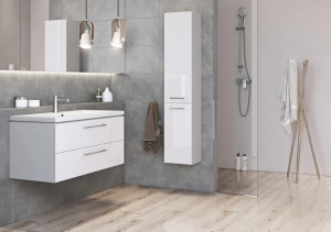 Set mobilier suspendat cu lavoar Cersanit Lara Como 80cm, alb - Img 3
