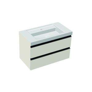 Set mobilier suspendat cu lavoar Kolpasan, Harmony 90, cu 2 sertare, light grey