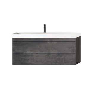 Set mobilier suspendat si lavoar, Kolpasan, Naomi, 100 cm, dark concrete