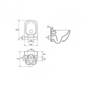 Set vas WC Cersanit, Caspia New, suspendat, Rimless cu capac Soft-Close inclus - Img 3