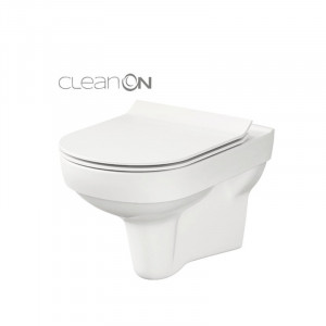 Set vas WC suspendat Cersanit, City, Rimless, cu capac Soft-Close si Easy Off inclus