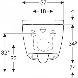 Vas WC suspendat Geberit, One, cu capac si spalare TurboFlush, alb - Img 5
