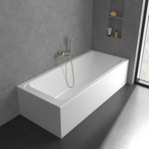 Baterie cadă-duș Villeroy&Boch, Architectura Square, montaj pe perete, brushed nickel - Img 6