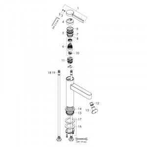 Baterie inalta de lavoar, Hansgrohe, Finoris 260, cu ventil, crom - Img 4