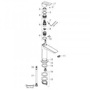Baterie lavoar fara ventil, Hansgrohe, Logis Fine 240, crom - Img 4